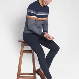 Crimsoune Club Striped Round Neck Cotton Pullover Sweatshirt-picture-22