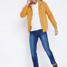 Crimsoune Club Men Mustard Yellow Hooded Sweatshirt-picture-30