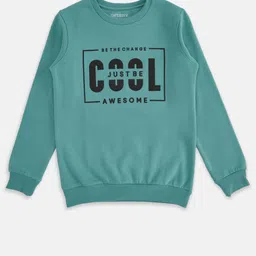 Pantaloons Junior Boys Green Printed Sweatshirt image 1