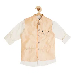CAVIO Boys Sequin Embroidered Slim-Fit Nehru Jacket With Shirt & Brooch-picture-31