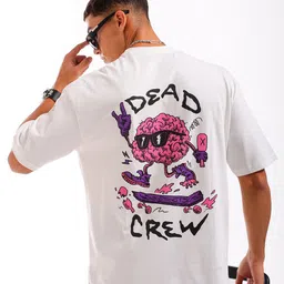The Indian Garage Co Men Back Printed Round Neck Boxy Oversized T-shirt-image-70