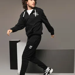 Puma Men Black Solid Rebel FZ Hoody FL Sporty Track Jacket-picture-41