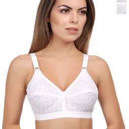 Eve's Beauty Pack Of 2 Floral Self Design Full Coverage Minimizer Bra With Side Shaper-picture-18