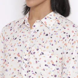 W Women White Printed Casual Shirt image 2