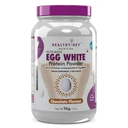 HealthyHey Nutrition 100% Egg White Protein - Instant Mix - 80% Protein - Non GMO & Lactose Free - 1 Kg (Chocolate)-image-53