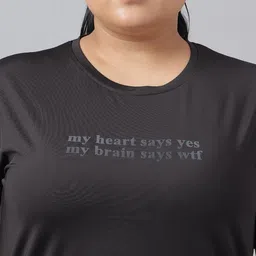 MKH Plus Size Typography Printed Dri-FIT Relaxed Fit Training T-shirt image 5