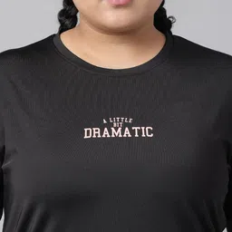 MKH Plus Size Typography Printed Relaxed Fit Dri-FIT Sports T-shirt image 2