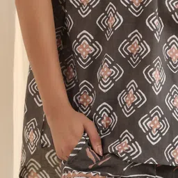 SANSKRUTIHOMES Ethnic Motifs Printed Pure Cotton Night Suit image 2