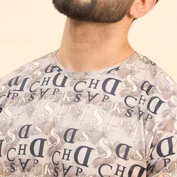 Sweet Dreams Beige Typography Printed Night suit image 3