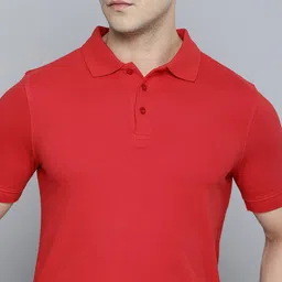 Mast & Harbour Red Polo Collar Regular Fit Cotton T-shirt image 2