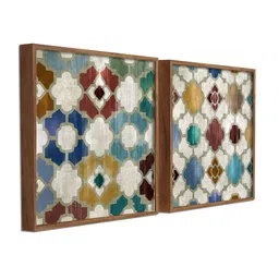 Art Street Set Of 2 Grey & Blue Abstract Framed Canvas Wall Arts image 2