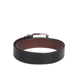 Hidesign Men Black & Brown Textured Reversible Leather Belt image 2