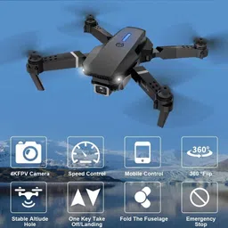 rycrate DRONE E-88 WIFI FPV With Angle HD 4K 1080P Camera Height Foldable Drone Drone image 4