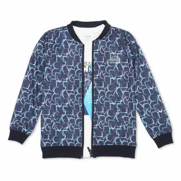 CAVIO Boys Geometric Lightweight Bomber Jacket with T-shirt image 2