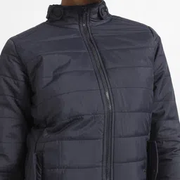 Campus Sutra Mock Collar Windcheater Quilted Jacket image 2