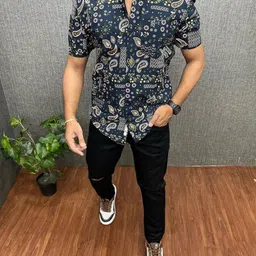 abizzstore retails surat Men Regular Fit Floral Print Button Down Collar Casual Shirt-picture-13