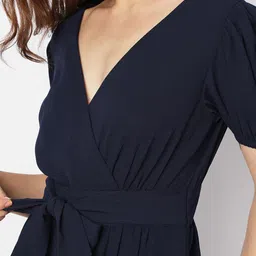 Vero Moda Puff Sleeves V-Neck Wrap Basic Jumpsuit image 2