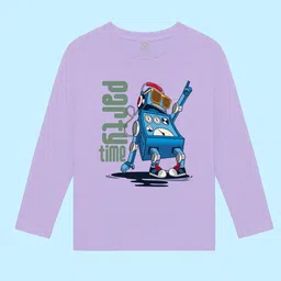 NUSYL Boys Purple V-Neck T-shirt image 3