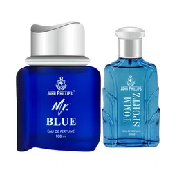 JOHN PHILLIPS Set of 2 Long Lasting Eau De Parfum - Tomm Sportz 60 ml & Mr Blue 100 ml image 1