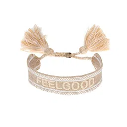 EL REGALO Unisex Gold-Toned & White Wraparound Bracelet image 2