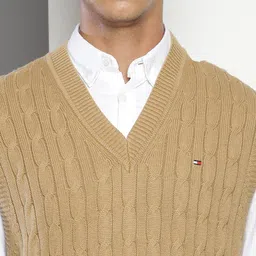 Tommy Hilfiger Self Design Cotton Sweater Vest image 2