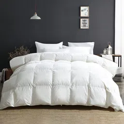 RAZZAI White & Grey Microfiber Mild Winter 500 GSM Reversible Double Bed Comforter image 3