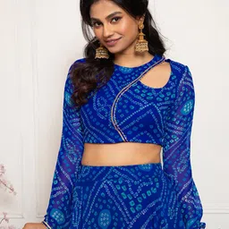 NUD Bandhani Printed Ready to Wear Lehenga & Blouse With Dupatta image 5