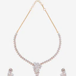 Kushal's Fashion Jewellery Rhodium-Plated CZ-Studded Jewellery Set image 4