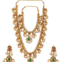 GRIIHAM Gold-Plated Cubic Zirconia Studded Jewellery Set image 4