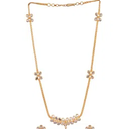 Saraf RS Jewellery Gold-Plated AD-Studded Minimal Designer Jewellery Set image 4