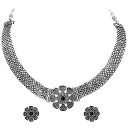 Peora Silver-Plated Stone-Studded Jewellery Set image 3