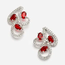 Aazeen Rhodium-Plated AD & CZ Studded Jewellery Set image 2