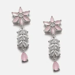Aazeen Rhodium-Plated American Diamond Studded Jewellery Set image 3