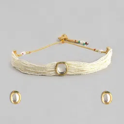Anouk Gold-Plated Kundan-Studded Jewellery Set image 2