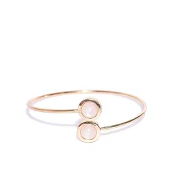 KARATCART Peach-Coloured Gold-Plated Cuff Bracelet image 4