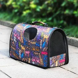 psk pet mart Pet Carrier Travel Tote Bag for Dog/Cat/Puppy Lightweight Luxury Folding Airplane Bag with Soft Cushion, Portable/Folding Multicolor Airline Pet Carrier image 2