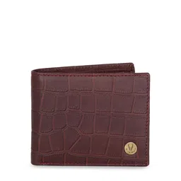 WildHorn Men Maroon Textured Two Fold Leather Wallet image 5
