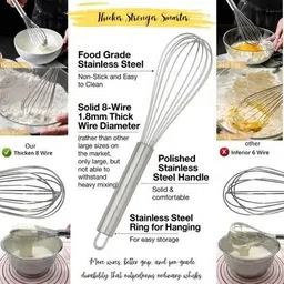 vinzesta Stainless Steel Kitchen Tool Set | Whisk, Tea Strainer & Gas Lighter Combo Kitchen Tool Set image 3