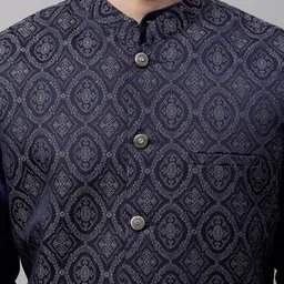 Jompers Men Woven Design Mandarin Collar Nehru Jackets image 3