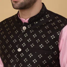 KRAFT INDIA Mandarin Collar Kurta & Churidar with Nehru jacket image 2