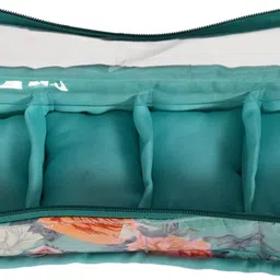 homestic Kuber Industries Multiuses PVC Laminate Flower Print 4 Case Watch Organizer (Turquoise) Watch Box image 5