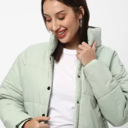 R&B Stand Collar Padded Jacket image 2