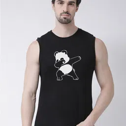 Friskers Pack Of 2 Graphic Printed Sleeveless Slim Fit Pure Cotton T-shirts image 2