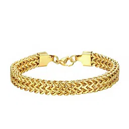 Yellow Chimes Men Gold-Plated Stainless Steel Link Bracelet image 4