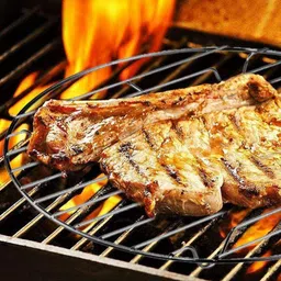 mohprit Outdoor Cooking Pulka Jali Papad bbq Shelf Roti Roast Stainless Steel Square Shape Tandoors & Grills Cooking Barbecue Pizza Meat Vegetables Chicken Burning With Long Wooden Handle & Chimta 1 kg Roaster image 5