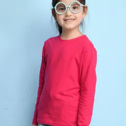 NUSYL Girls Pink Solid T-shirt image 3