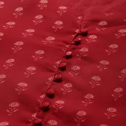 Biba Women Maroon Printed Kurta with Trousers image 5