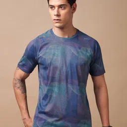 CULT Men Moisture Wicking High Energy Line Abstract Printed Training T-shirt image 3