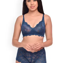 PIBU Pack of 3 Self-Design Net Bra & Boy Shorts image 2