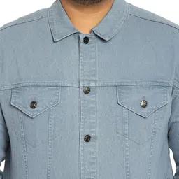 Urbano Plus Men Regular Fit Washed Full Sleeve Denim Jacket image 4